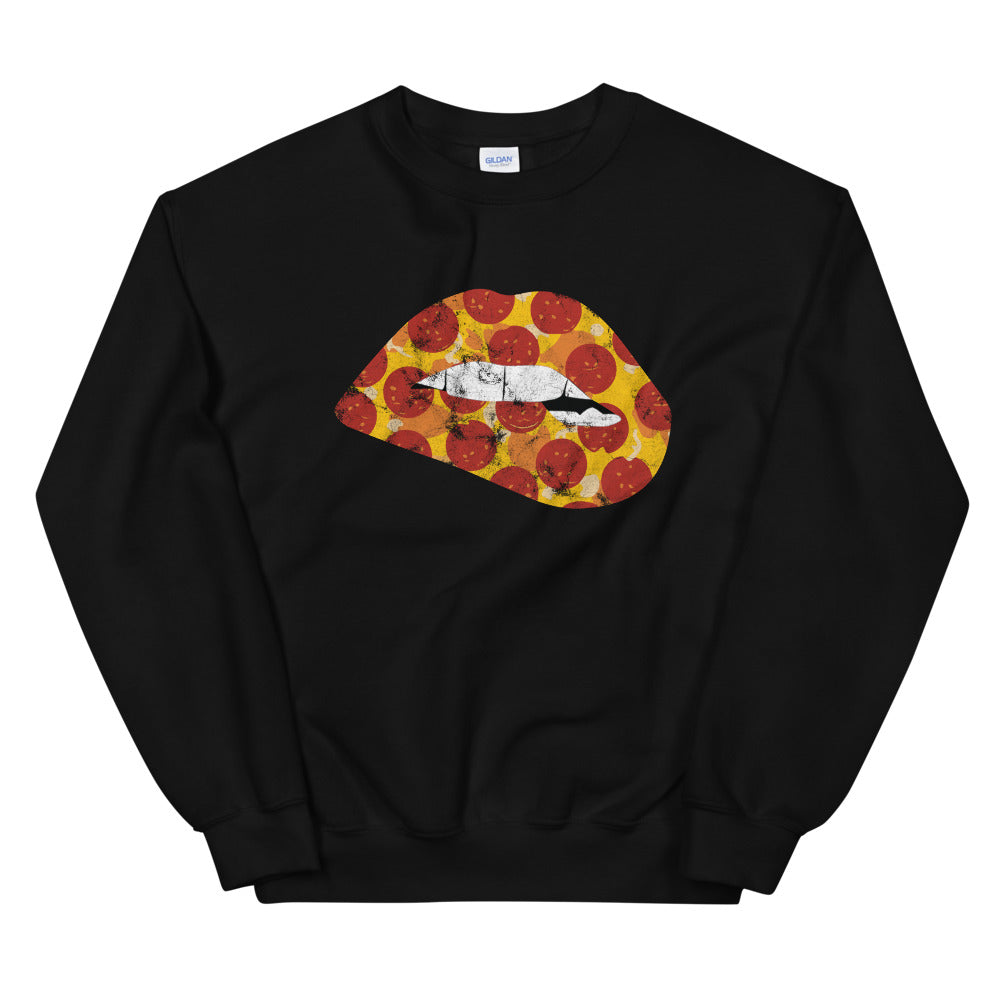 Pepperoni Biting Lip Sweatshirt