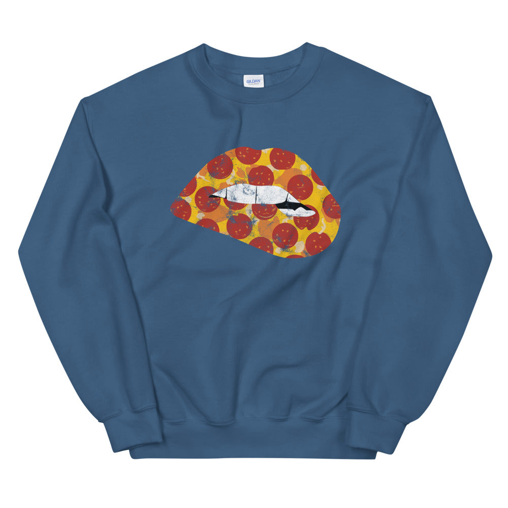 Pepperoni Biting Lip Sweatshirt