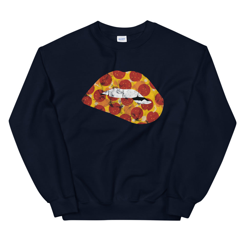 Pepperoni Biting Lip Sweatshirt
