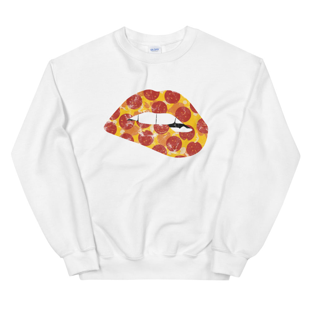 Pepperoni Biting Lip Sweatshirt