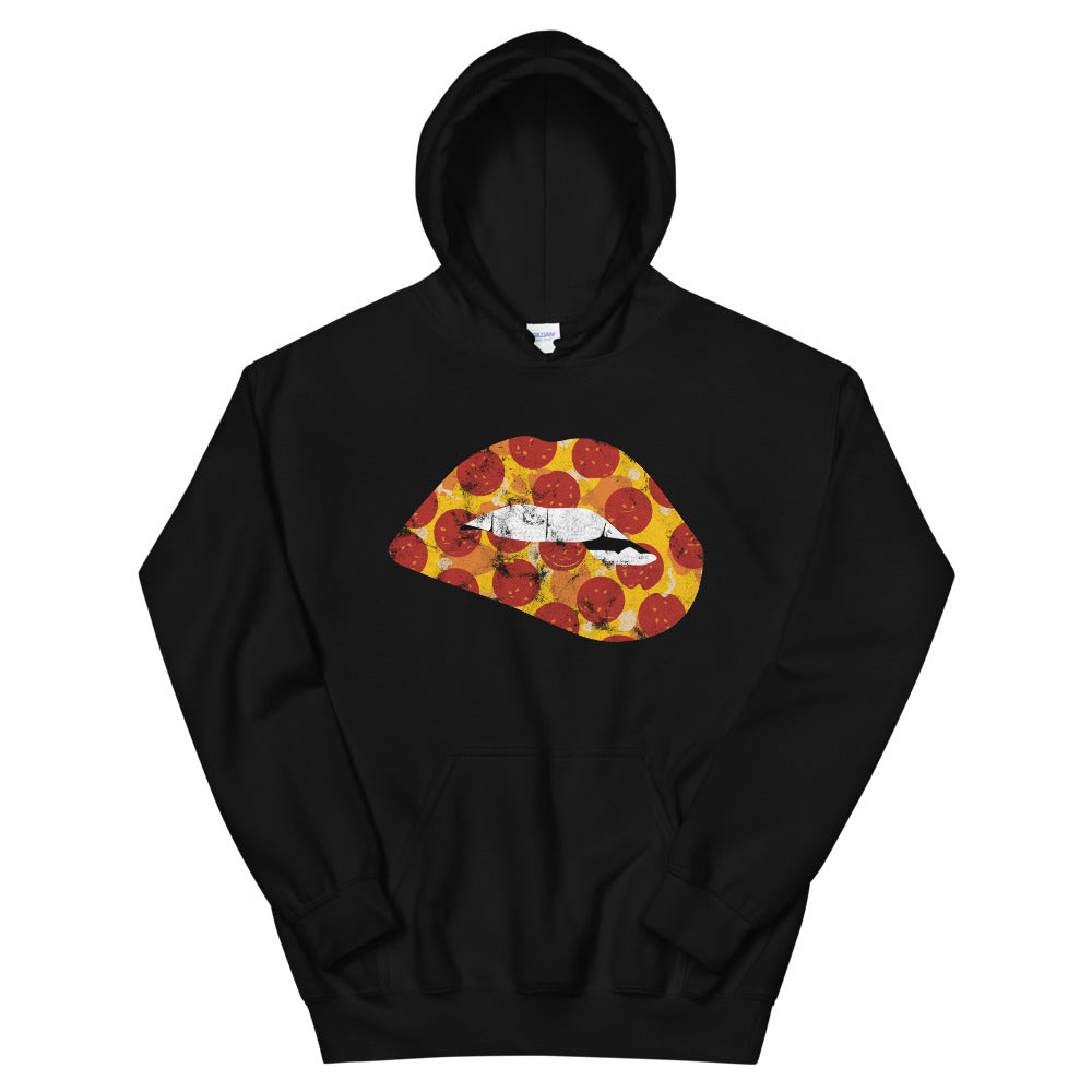 Pepperoni Biting Lip Hoodie