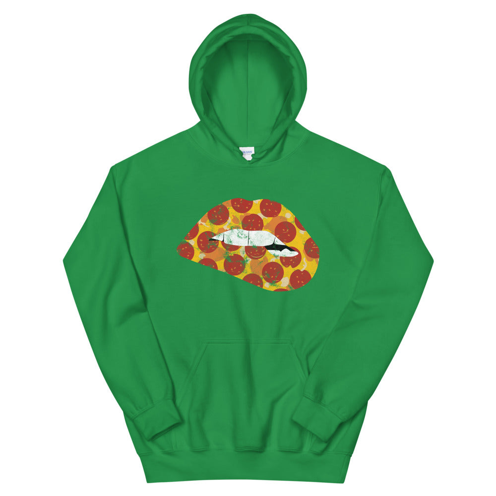 Pepperoni Biting Lip Hoodie