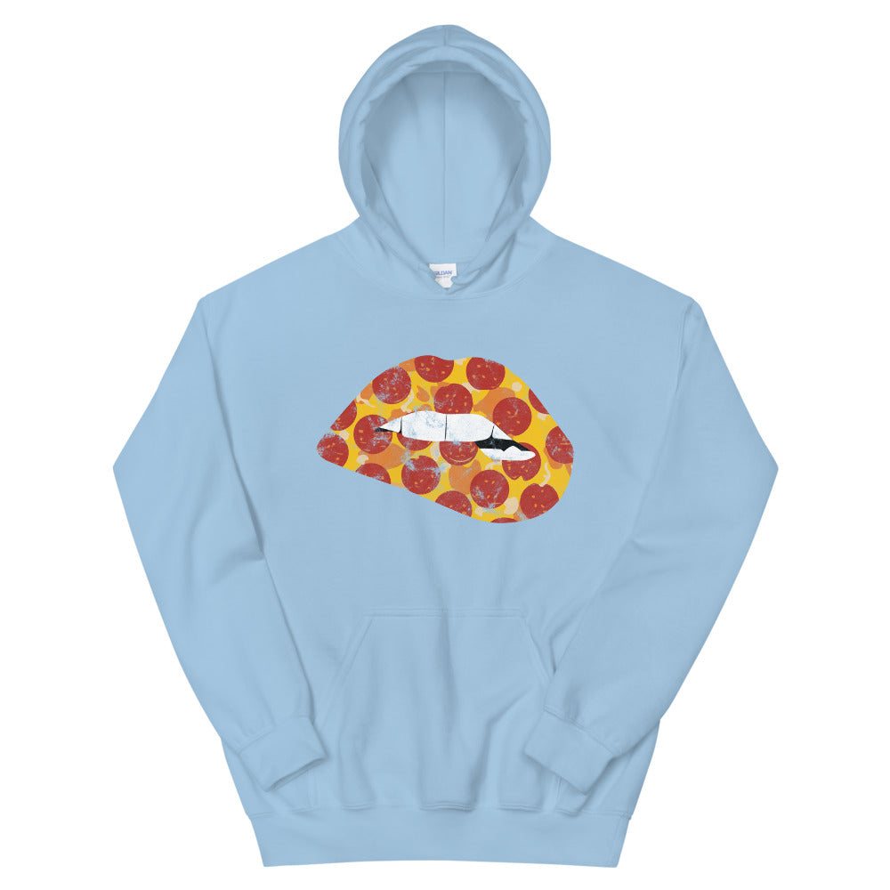 Pepperoni Biting Lip Hoodie