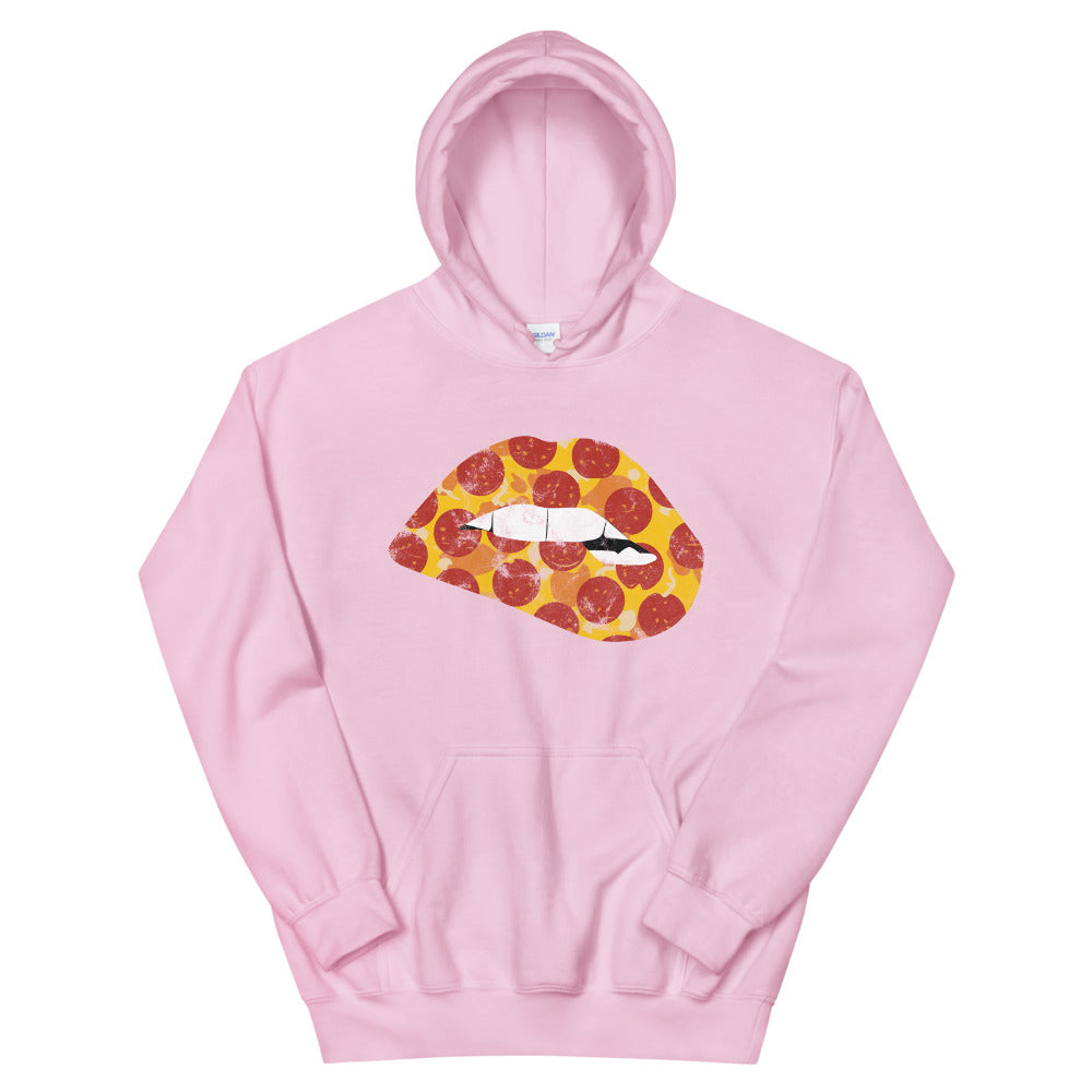 Pepperoni Biting Lip Hoodie
