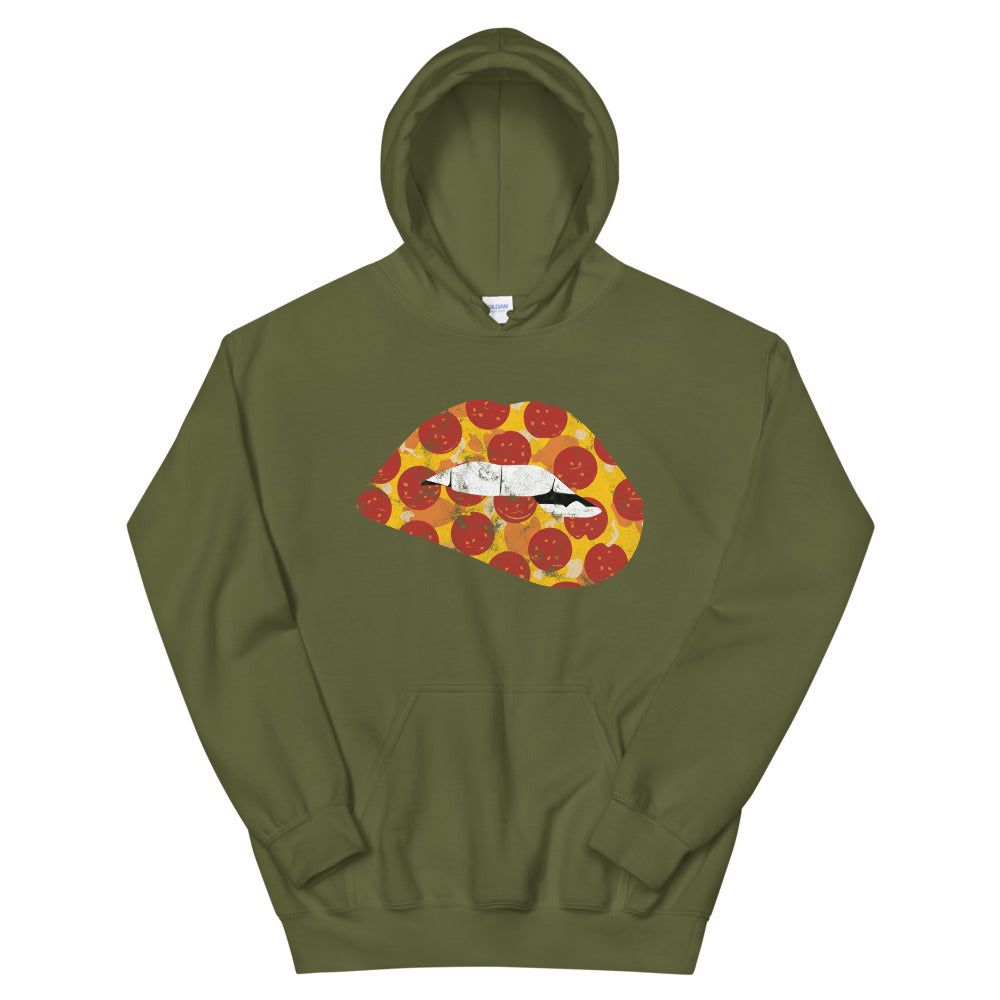 Pepperoni Biting Lip Hoodie