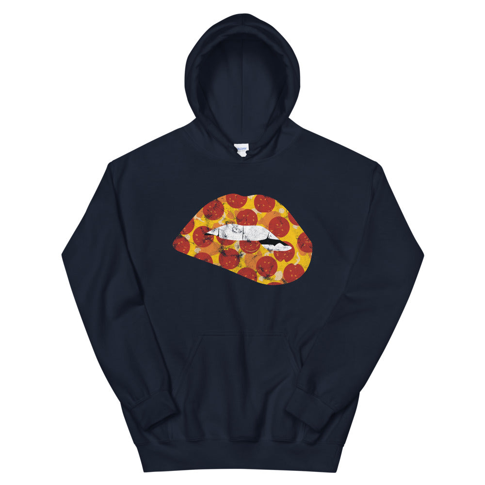 Pepperoni Biting Lip Hoodie