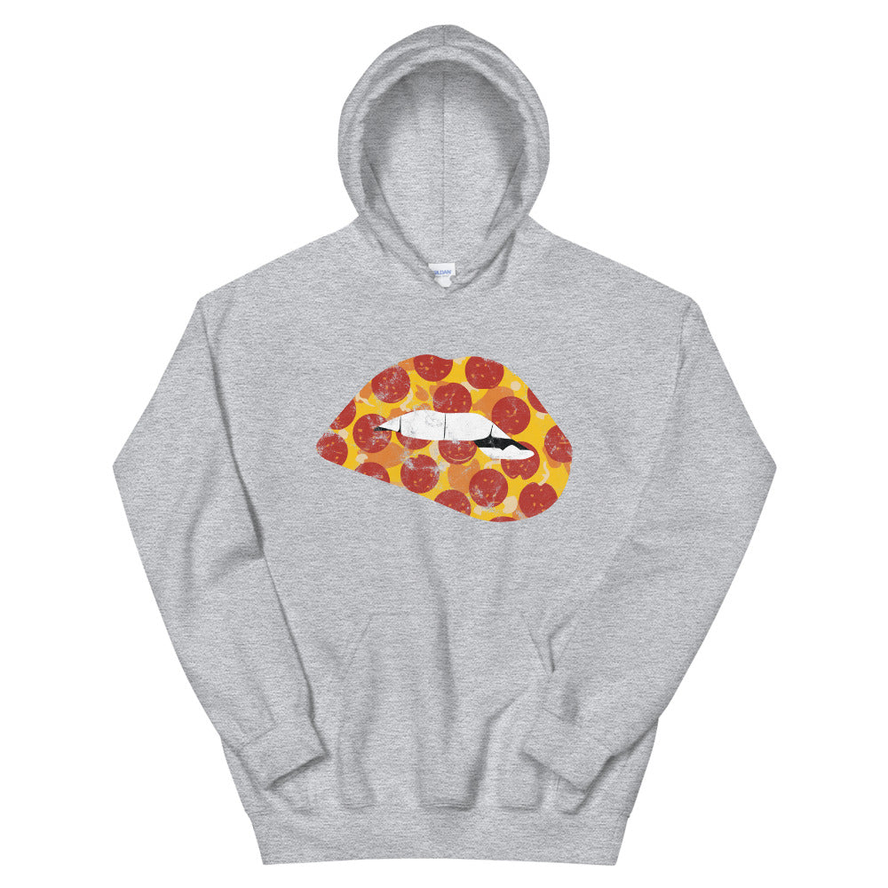 Pepperoni Biting Lip Hoodie