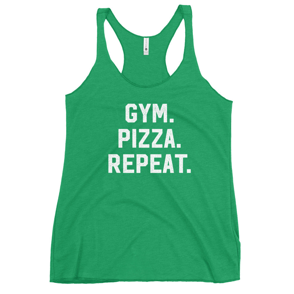 Gym Pizza Repeat Women&#39;s Racerback Tank