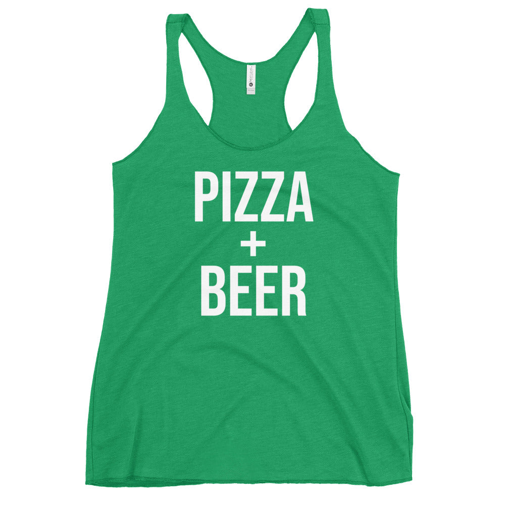 Pizza + Beer Women&#39;s Racerback Tank