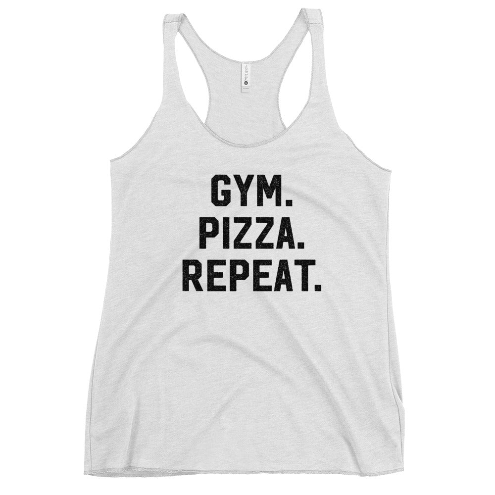 Gym Pizza Repeat Women&#39;s Racerback Tank