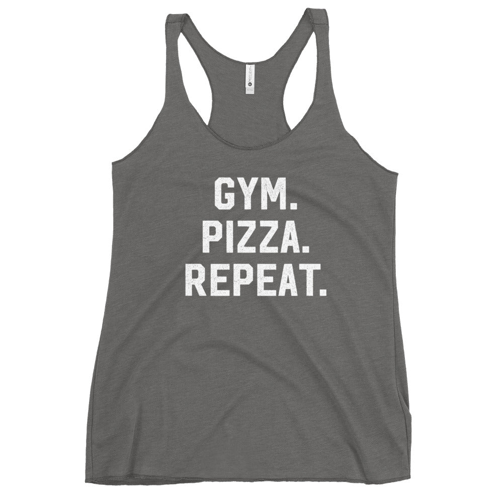 Gym Pizza Repeat Women&#39;s Racerback Tank