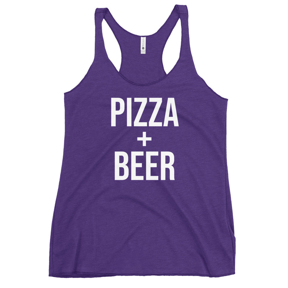 Pizza + Beer Women&#39;s Racerback Tank