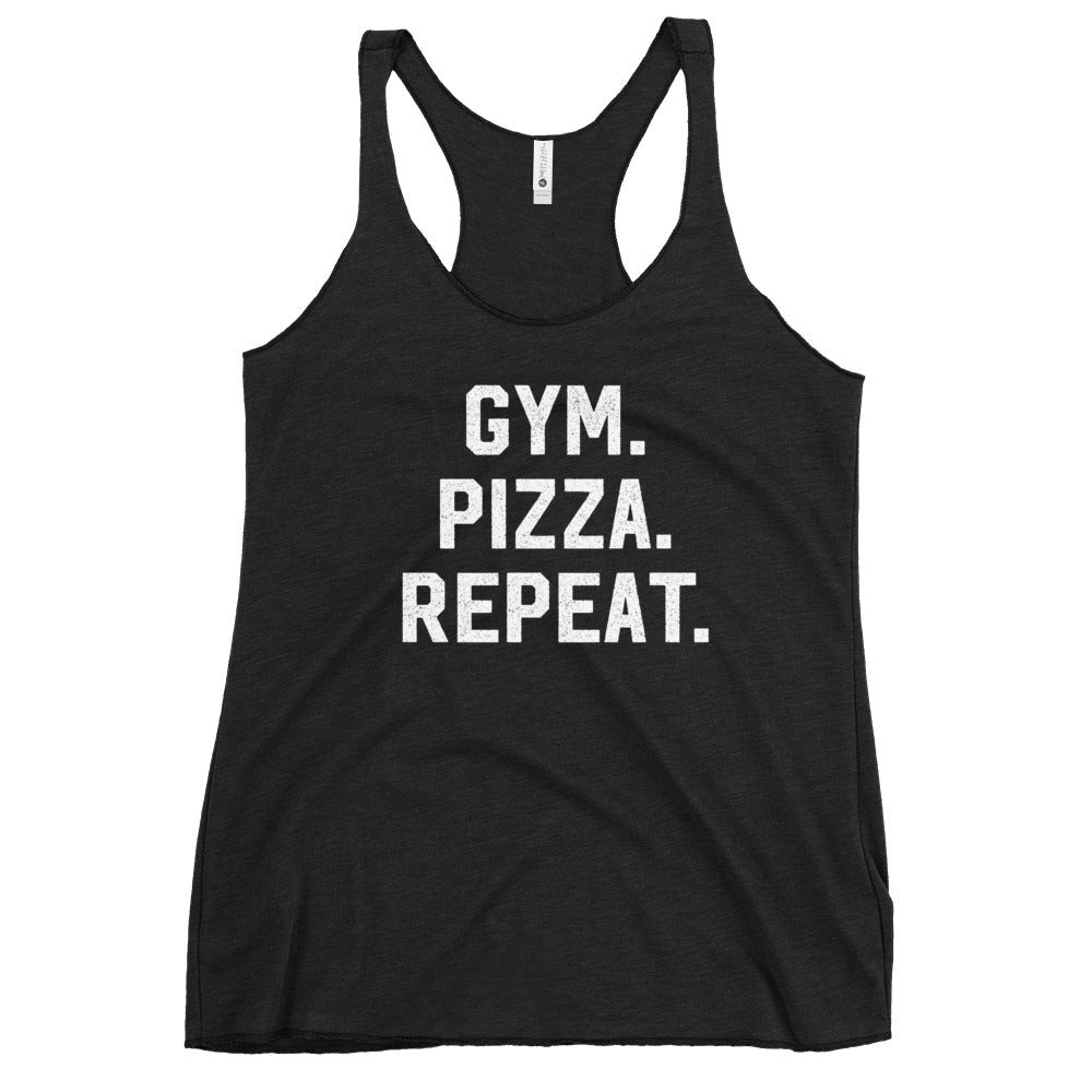 Gym Pizza Repeat Women&#39;s Racerback Tank