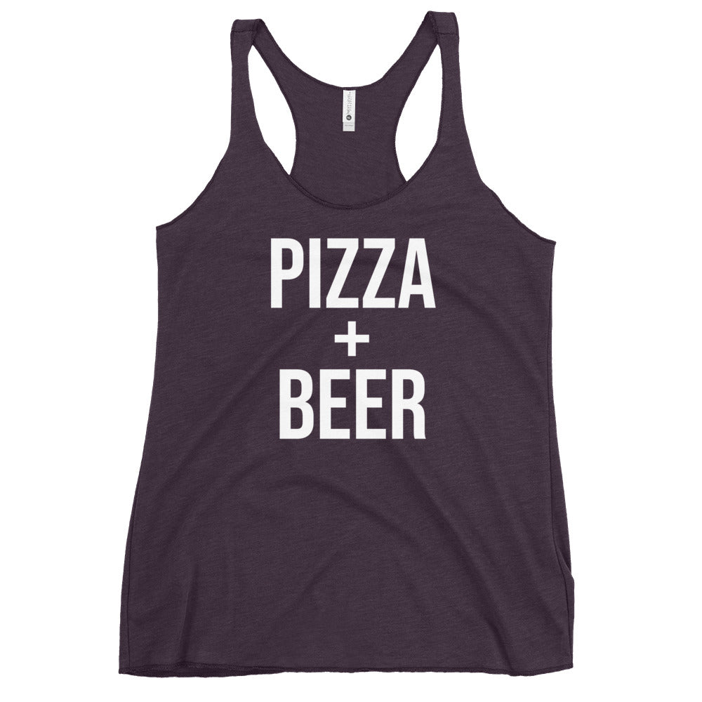 Pizza + Beer Women&#39;s Racerback Tank