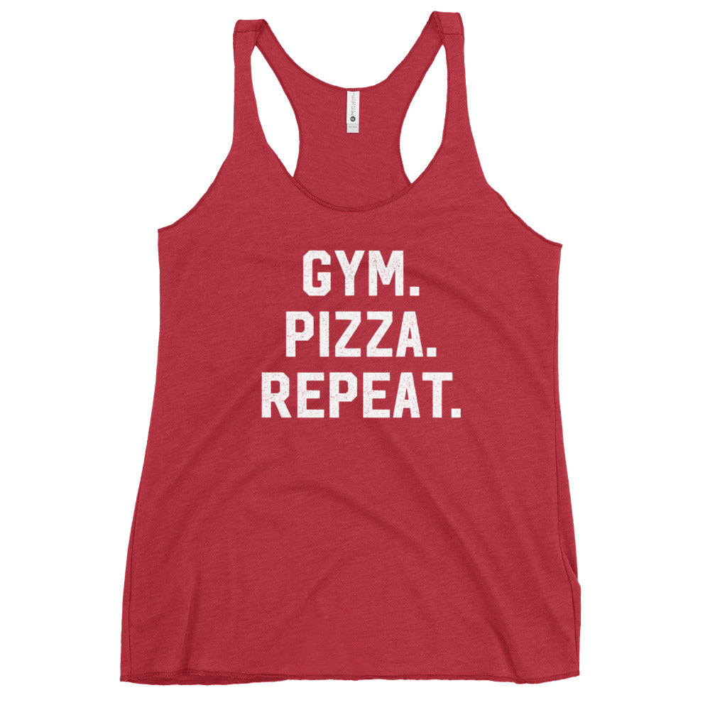 Gym Pizza Repeat Women&#39;s Racerback Tank
