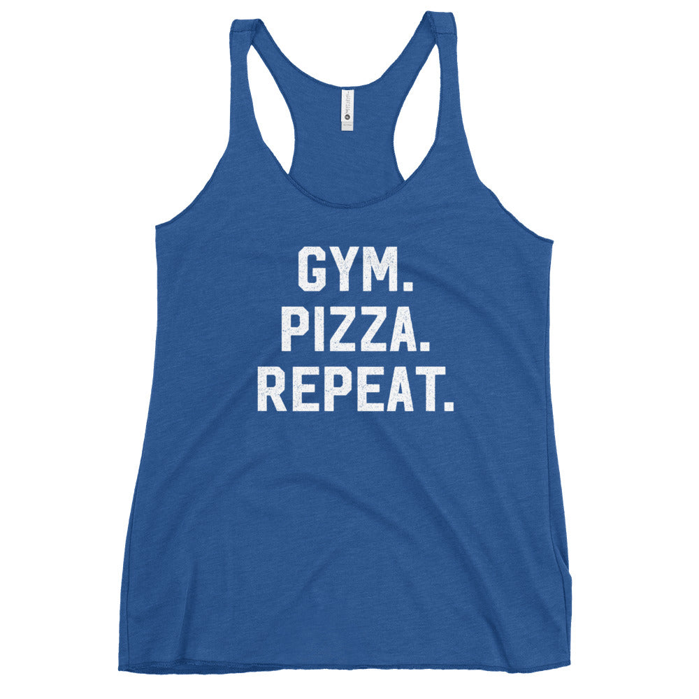 Gym Pizza Repeat Women&#39;s Racerback Tank