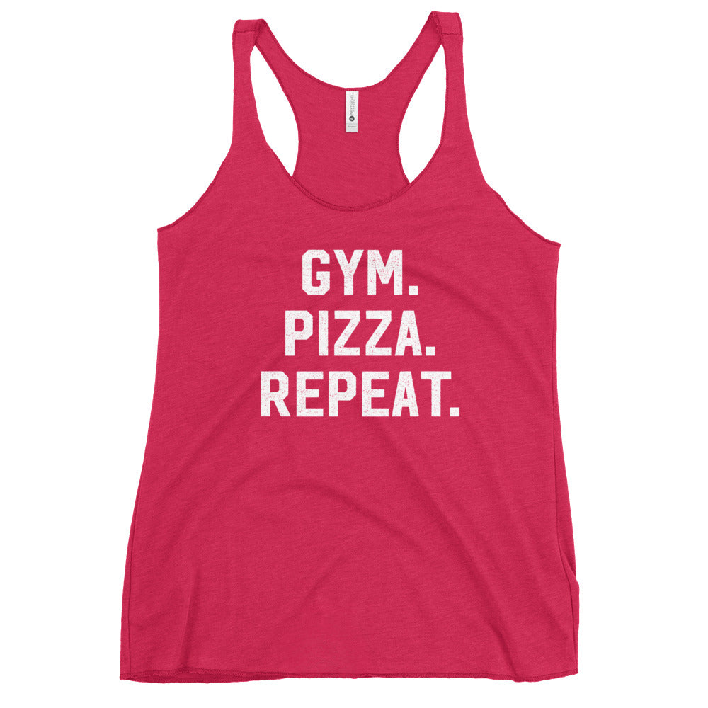 Gym Pizza Repeat Women&#39;s Racerback Tank