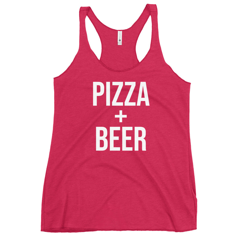 Pizza + Beer Women&#39;s Racerback Tank