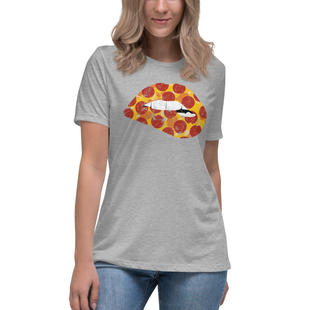 Pepperoni Biting Lip Women's Relaxed T-Shirt