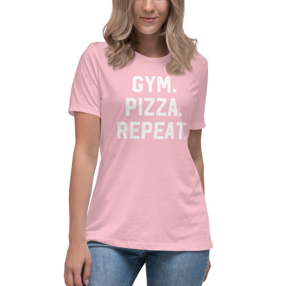Gym Pizza Repeat Women&#39;s Relaxed T-Shirt
